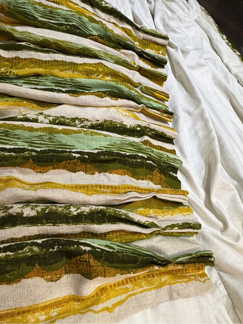 Pleated Abstract Stripe Curtain Panels